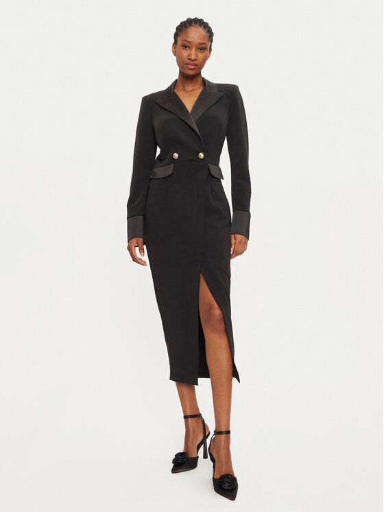 Babylon Koktejlové šaty E00725 Čierna Regular Fit
