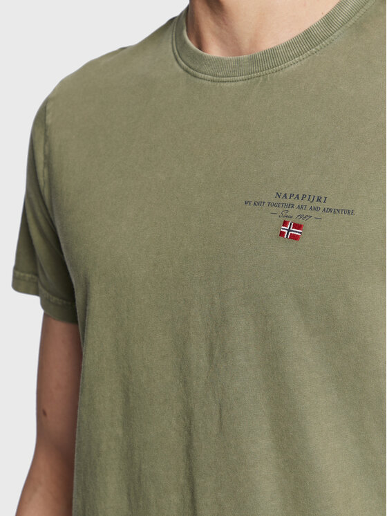 Napapijri Napapijri T-shirt Selbas NP0A4GBQ Zelena Regular Fit