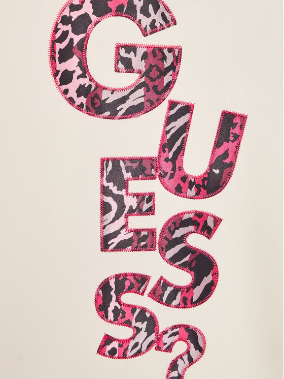 Guess Guess Sukienka codzienna J3BK01 KAZQ2 Écru Regular Fit