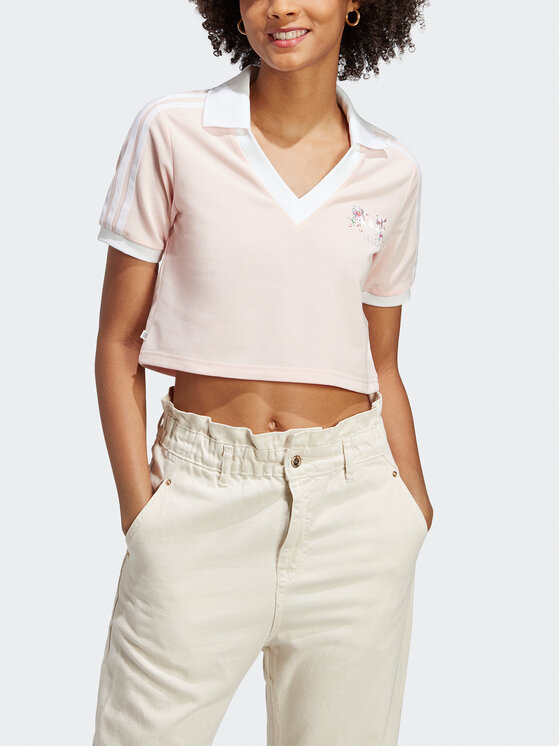 adidas adidas Поло Crop Polo Shirt IP3757 Рожевий