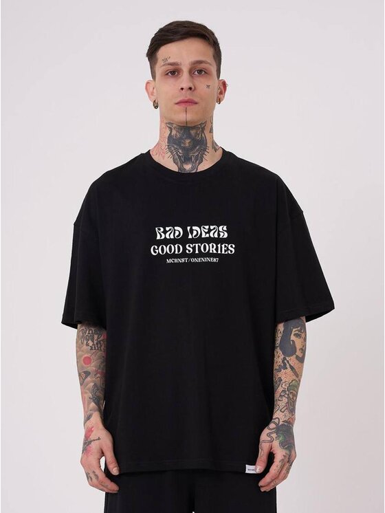 Machinist Machinist T-Shirt Koszulka Z Krótkim Rękawem Oversize Czarna Machinist Good Stories S Czarny Oversize