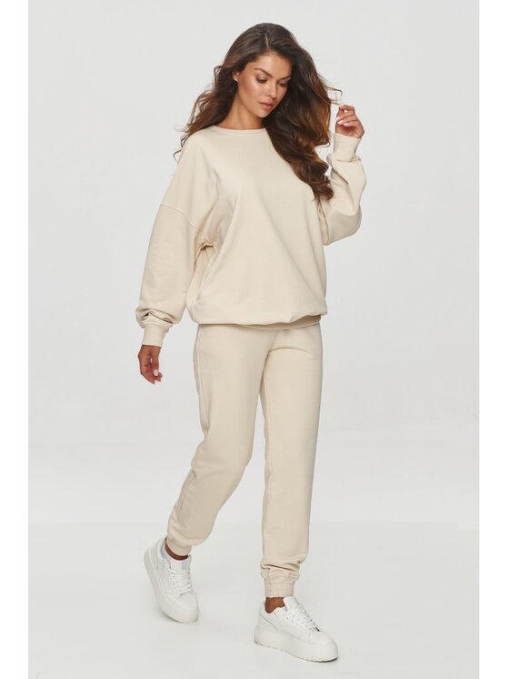 Makadamia Makadamia Bluza M859 Écru Loose Fit