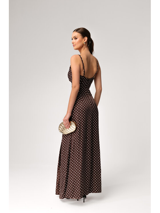 Aurora Aurora Sukienka wieczorowa Estelle Brązowy Feminine Fit