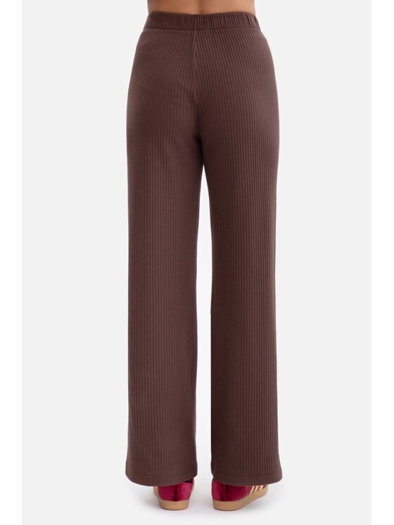 BeWear BeWear Spodnie dzianinowe b300 Brązowy Baggy Fit