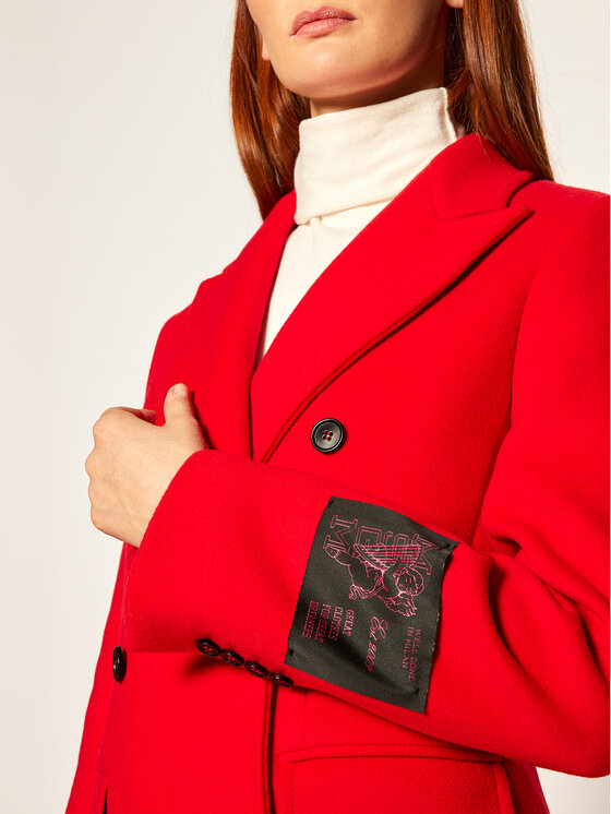 MSGM MSGM Vilnonis paltas 2941MDC15 207521 Raudona Regular Fit