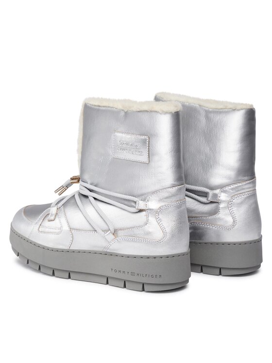 Tommy Hilfiger Tommy Hilfiger Sněhule Tommy Essential Silver Snowboot FW0FW07506 Šedá