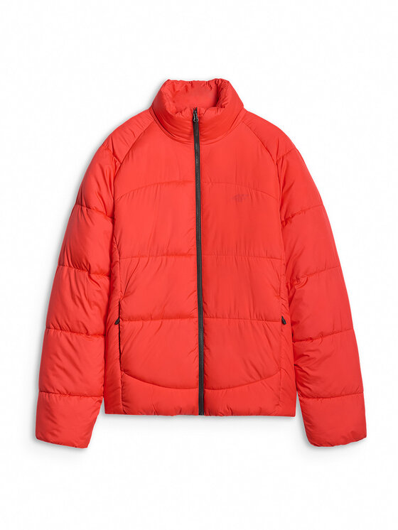 4F 4F Kurtka puchowa MIDSHOP TEXTILE Czerwony Regular Fit