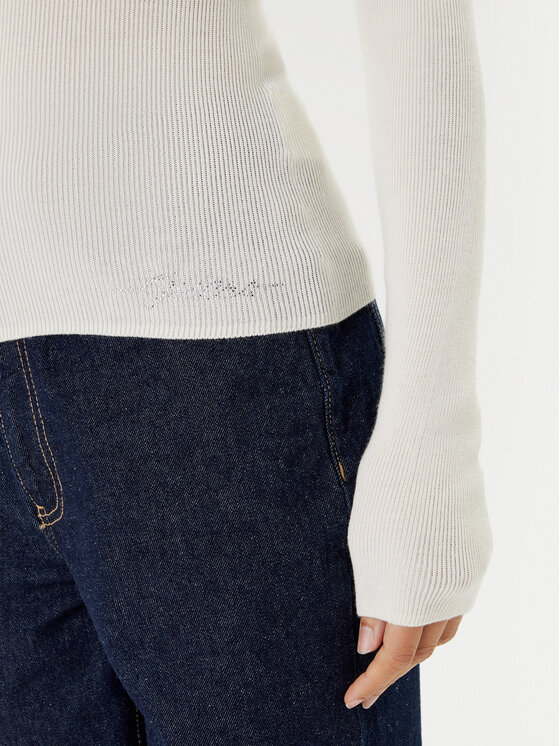 Guess Guess Rollkragenpullover W5BR15 Z3OW2 Écru Slim Fit