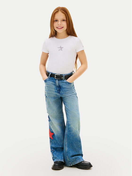 Tommy Hilfiger Tommy Hilfiger Póló KG0KG09097 Fehér Extra Slim Fit