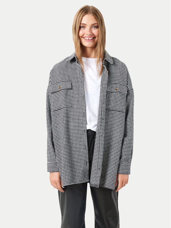 Noisy May Noisy May Koszula Flanny 27012531 Szary Loose Fit
