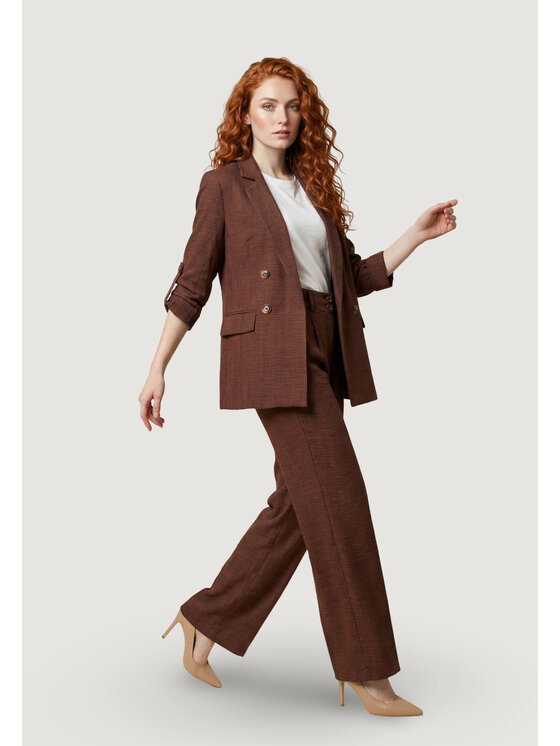 Artigli Artigli Pantaloni palazzo DUE BOTTONI Marrone To Fit