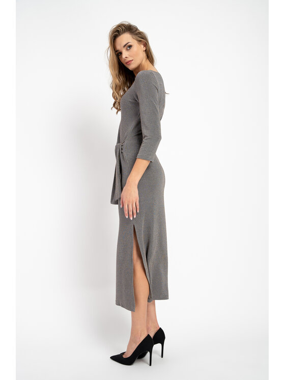 CLICK CLICK Úpletové šaty 70-814 Stříbrná Anatomic Fit