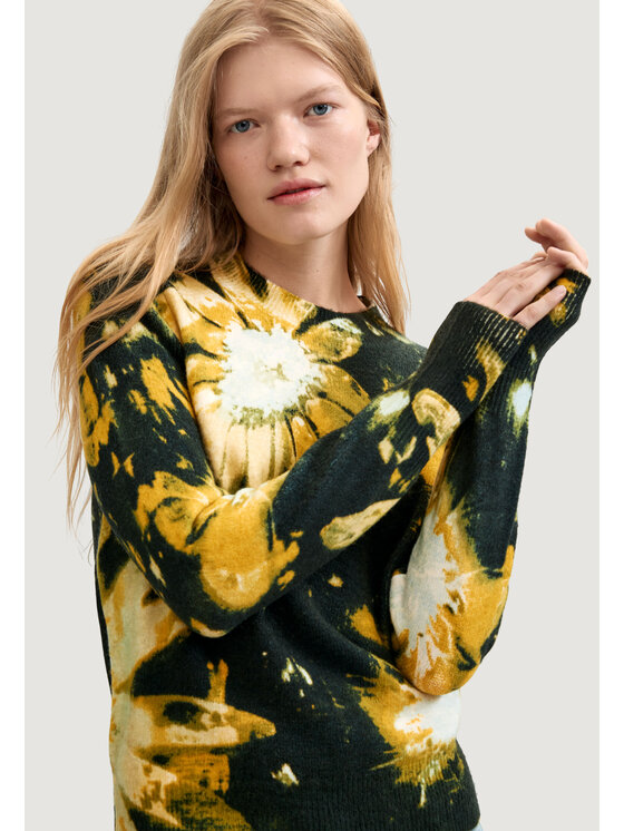 Desigual Desigual Maglione JERS_DARKBOTANIC Nero Casual Fit
