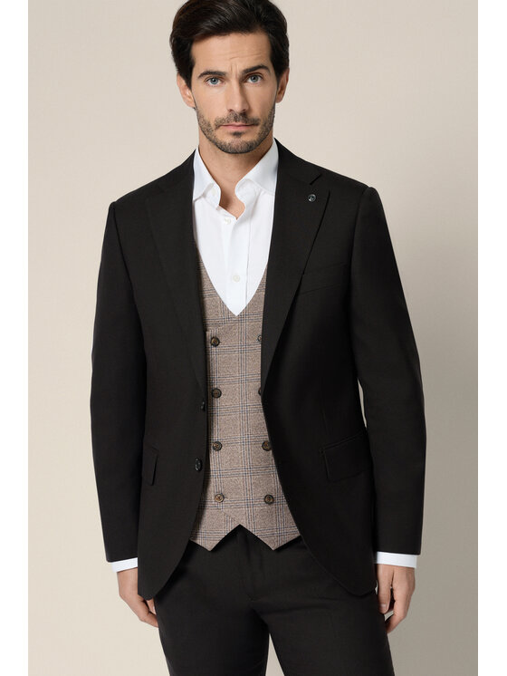 Lancerto Lancerto Garnitur Durham GA073225000004 Brązowy Slim Fit