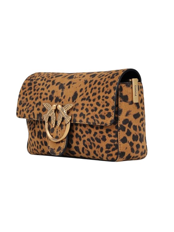 PINKO PINKO Borsa Love one slouchy mini mzzo bac stampa macula Marrone