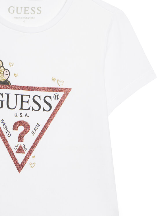 Guess Guess Tricou K6RI09 K6YW4 Alb Regular Fit