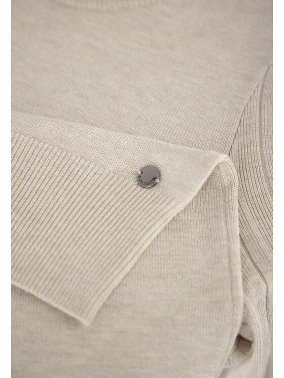 Volcano Volcano Sweter S-MONKI Beżowy Regular Fit