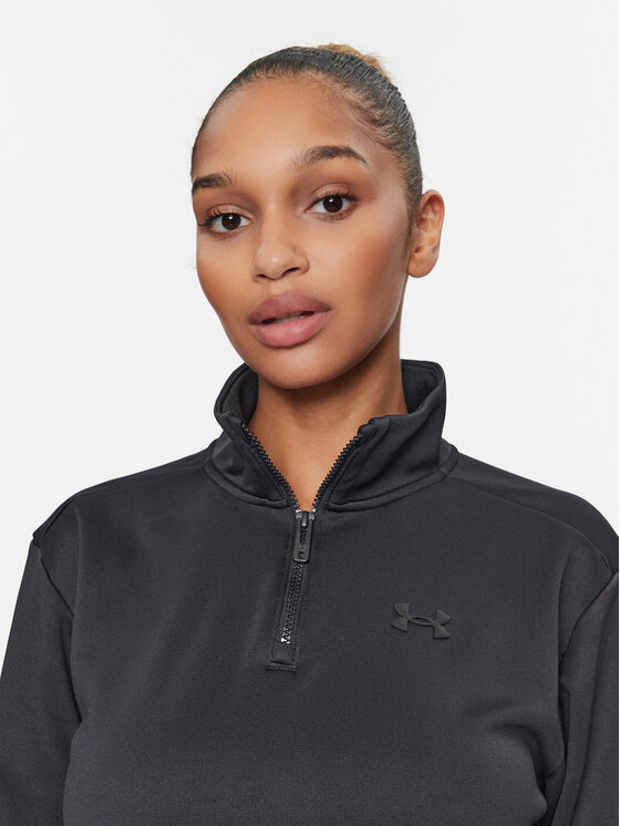 Under Armour Under Armour Majica dugih rukava Armour Fleece Qz 1373058 Crna Loose Fit