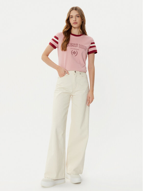 Guess Guess Marškinėliai V5RI00 KA260 Rožinė Regular Fit