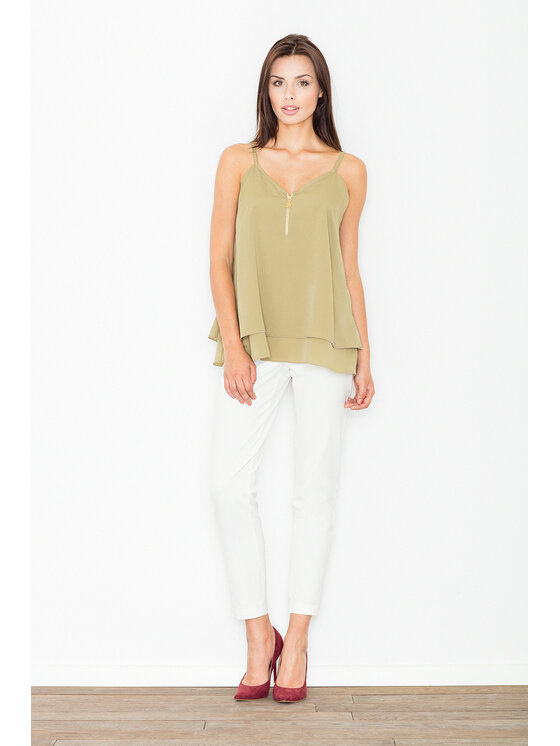 FIGL FIGL Bluzka M481 Khaki Regular Fit