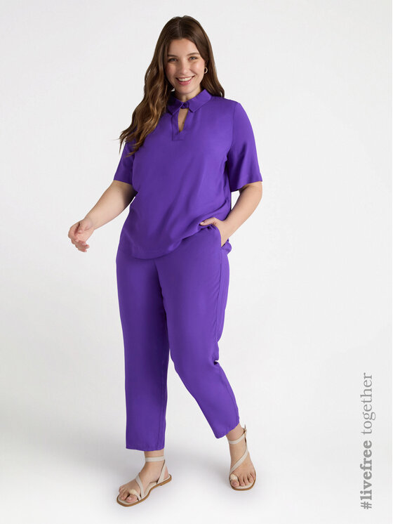 Fiorella Rubino Fiorella Rubino Pantaloni di tessuto P137T004840N029 Turchese Regular Fit
