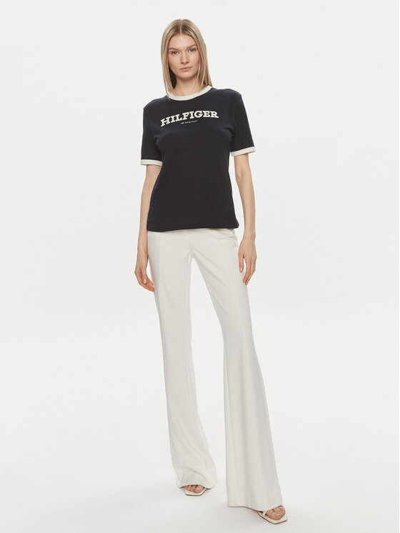 Tommy Hilfiger Tommy Hilfiger T-krekls Monotype WW0WW41208 Tumši zils Regular Fit