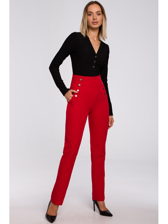 Made of Emotion Made of Emotion Pantaloni da donna M530 Rosso