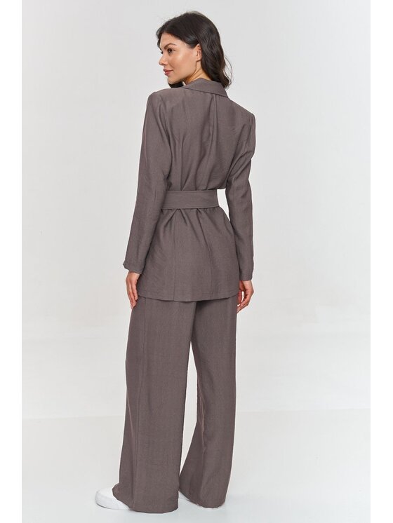 Makadamia Makadamia Garnitur m883 Brązowy Loose Fit