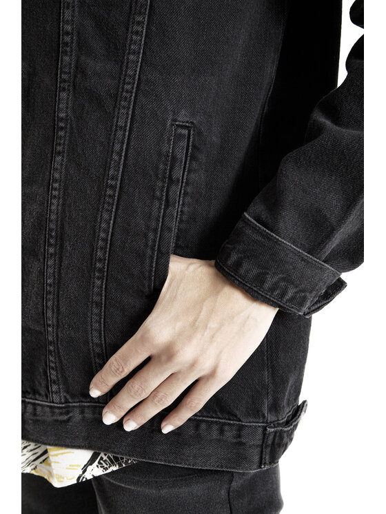 Cross Jeans Cross Jeans Kurtka jeansowa B 611-007 Czarny Regular Fit