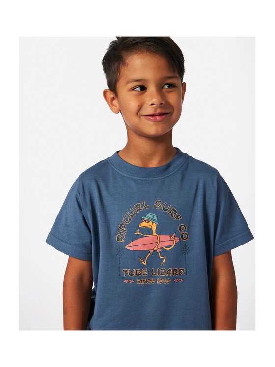 Rip Curl Rip Curl T-Shirt Grom Energy Lizard Tee - Boy Granatowy Standard Fit