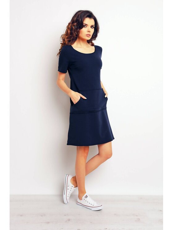 Infinite You Infinite You Sukienka letnia M073 Granatowy Basic Fit
