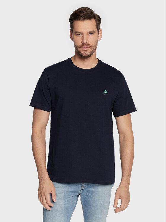 United Colors Of Benetton United Colors Of Benetton Тишърт 3MI5J1AF7 Тъмносин Regular Fit