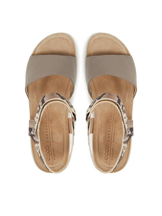 ECCO ECCO Sandały Flowt Wedge Cork 27231361166 Beżowy