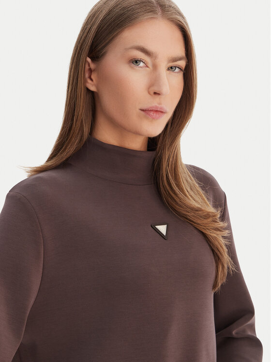 Guess Guess Mikina V4YQ05 KCAY2 Hnedá Regular Fit