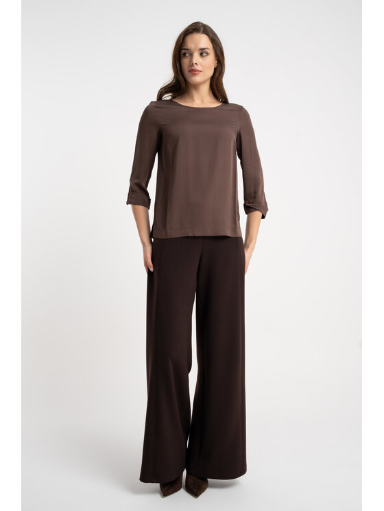 CLICK CLICK Παντελόνι υφασμάτινο 30-460 Καφέ Loose Fit