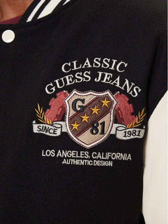 Guess Jeans Guess Jeans Μπόμπερ μπουφάν M5BL1E WEI02 Μαύρο Regular Fit