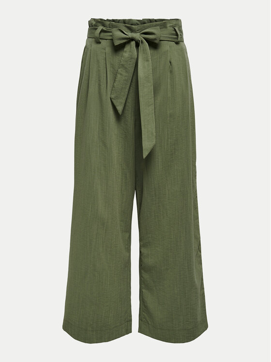 ONLY ONLY Medžiaginės kelnės Marsa 15269628 Žalia Flared Fit