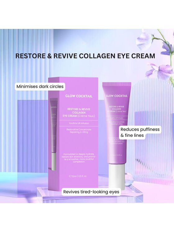 Glow Cocktail Glow Cocktail Regenerująco-rewitalizujący krem kolagenowy pod oczy 15 ml Krem pod oczy
