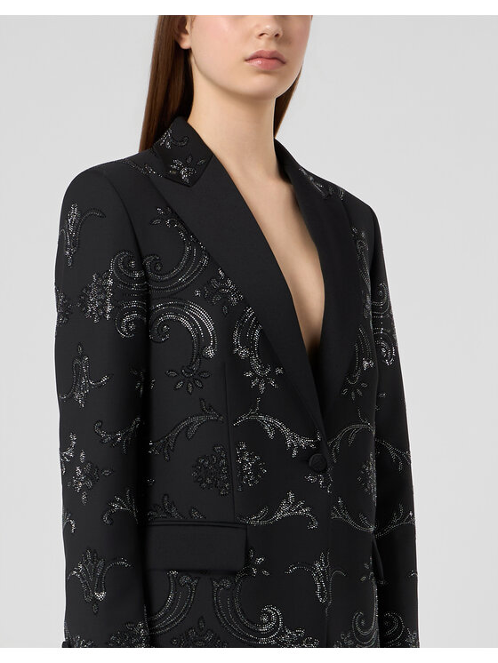 PHILIPP PLEIN PHILIPP PLEIN Marynarka 31270 Czarny Loose Fit