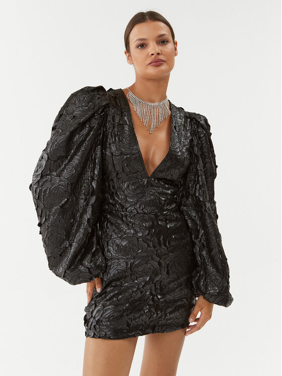 ROTATE Rochie cocktail Flower 110141100 Negru Regular Fit