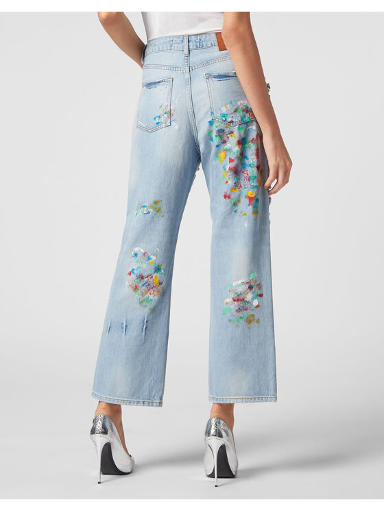 PHILIPP PLEIN PHILIPP PLEIN Jeansy 3769 Niebieski jasny Wide Leg