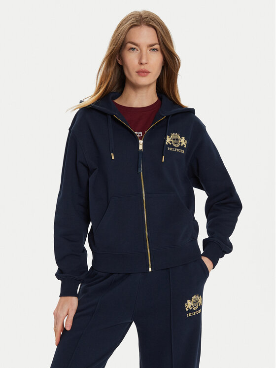 Tommy Hilfiger Mikina Varsity WW0WW43850 Tmavomodrá Regular Fit