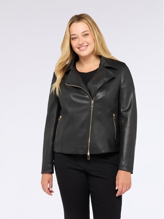 Fiorella Rubino Fiorella Rubino Giacca in similpelle R364T001241N033 Nero A-Line Fit