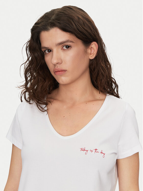 Pieces Pieces T-shirt Silly 17156926 Bijela Regular Fit