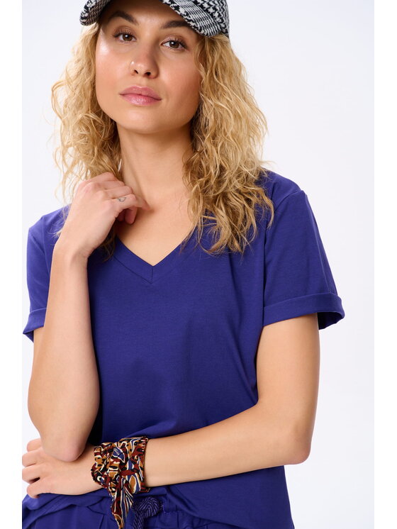 blue shadow blue shadow T-Shirt Mango Granatowy Regular Fit