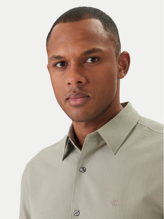 Calvin Klein Calvin Klein Koszula LV04LF110G Khaki Regular Fit
