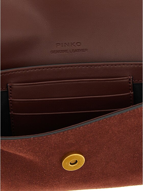 PINKO PINKO Torebka Bordeaux Cowhide Shoulder Bordowy
