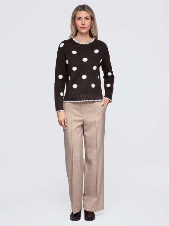 Ombre Ombre Sweter OW-SW-E0021 Brązowy Regular Fit