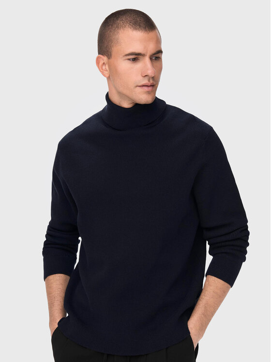 Only & Sons Only & Sons Rollkragenpullover Phil 22023202 Dunkelblau Regular Fit
