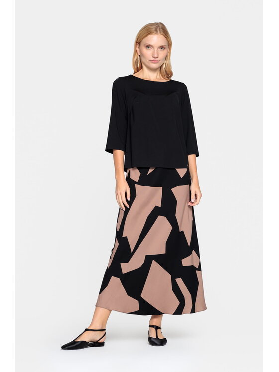 EMOI EMOI Bluzka Czarna z rękawem 3/4 Czarny Feminine Fit